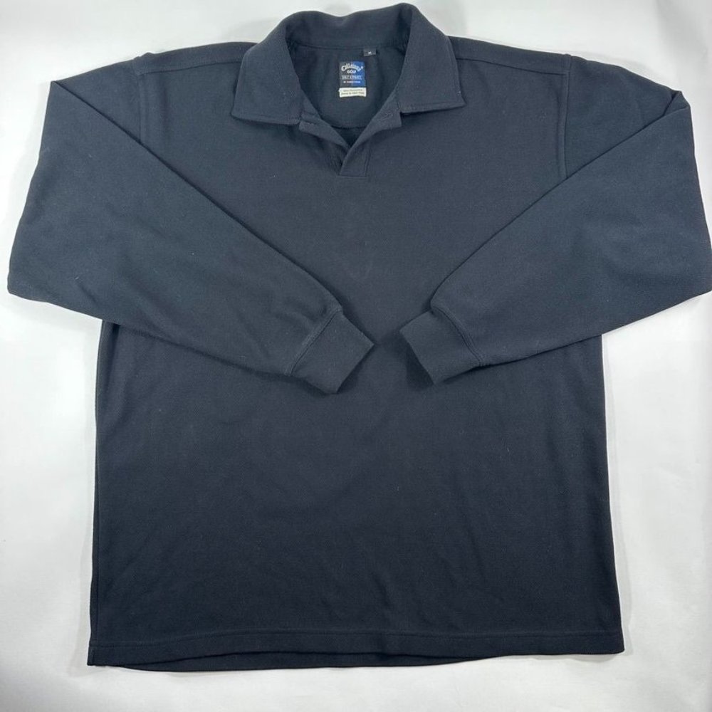 Callaway Golf Mens Long Sleeve Polo Sz M Black Fleece Pullover Nordstrom